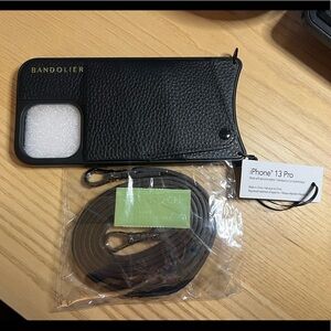 Bandolier Hailey iPhone 13 Pro Black Pebbled Leather